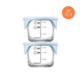 Hộp đựng thức ăn cho b&eacute; LocknLock 150ml*2 hộp - M&agrave;u xanh nhạt - LLG058S2LBLU